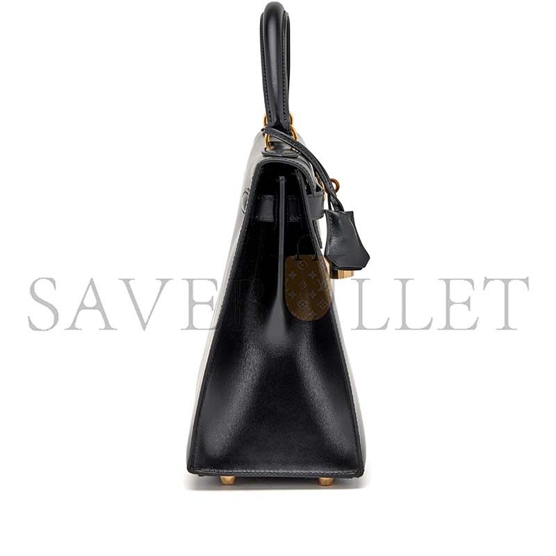 HERMÈS BLACK BOX KELLY 28 GOLD HARDWARE (28*22*10cm)